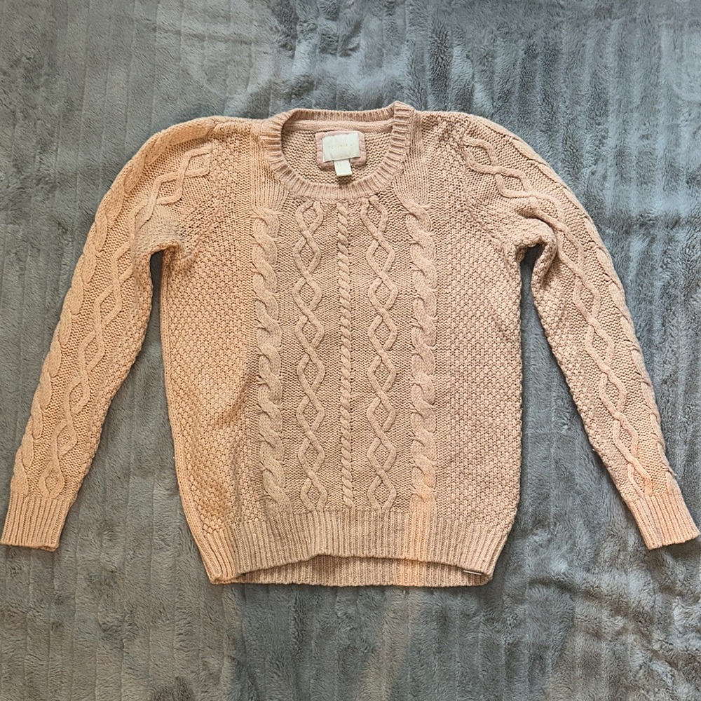 Forever 21 Pink Cable Knit Sweater